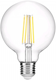 Led Žárovka G95 E27 8W 2700K vlákno čirá